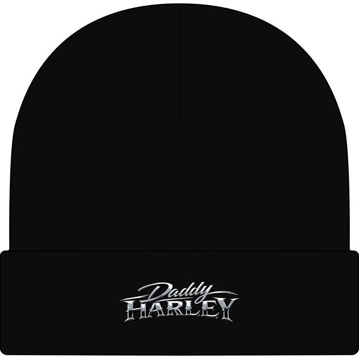 Daddy Harley Cuff Beanie — Embroidered Motorcycle Logo Beanie