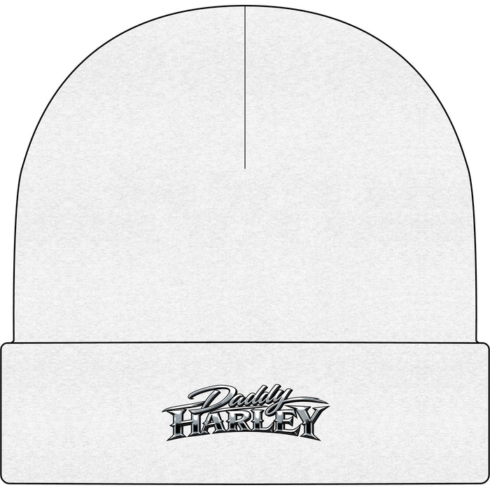 Daddy Harley Cuff Beanie — Embroidered Motorcycle Logo Beanie