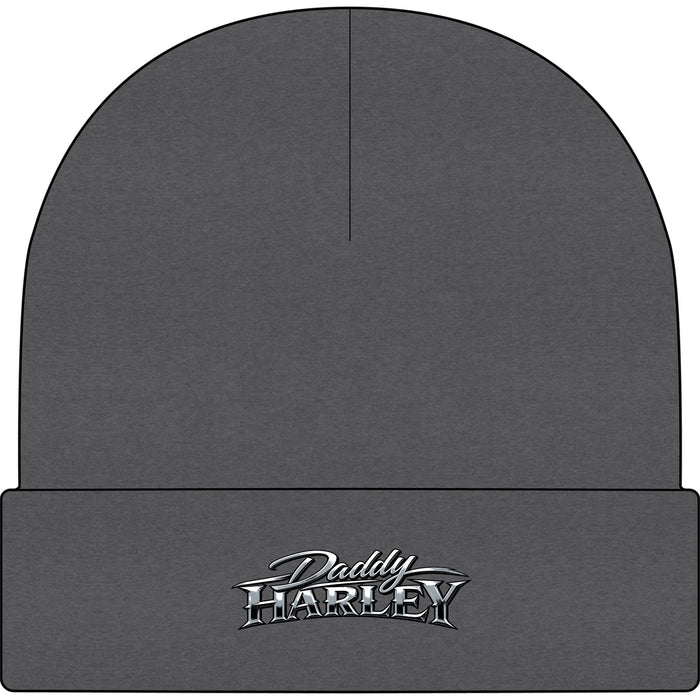 Daddy Harley Cuff Beanie — Embroidered Motorcycle Logo Beanie