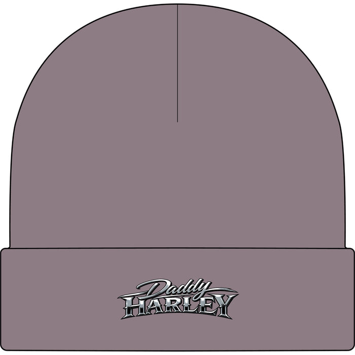 Daddy Harley Cuff Beanie — Embroidered Motorcycle Logo Beanie