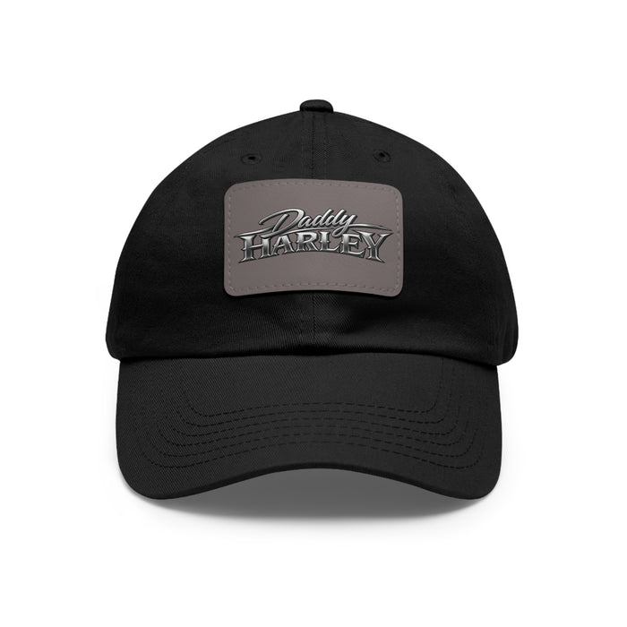 Daddy Harley Leather Patch Dad Hat — Vintage Motorcycle Baseball Cap