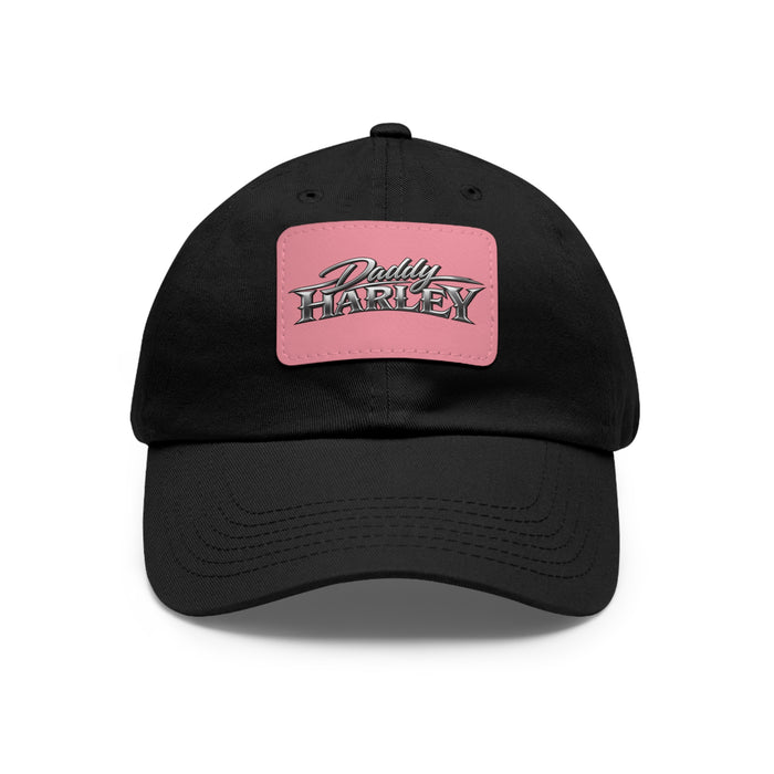 Daddy Harley Leather Patch Dad Hat — Vintage Motorcycle Baseball Cap