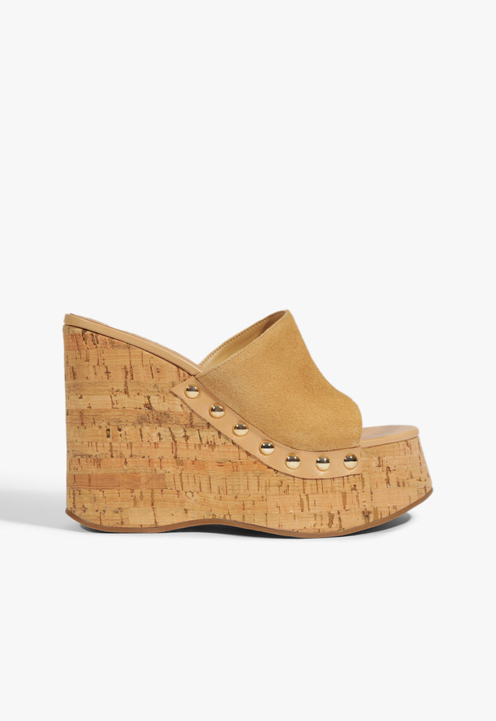 Dalle Studs Suede Sandal 5 Light Wood Suede - Schutz Shoes
