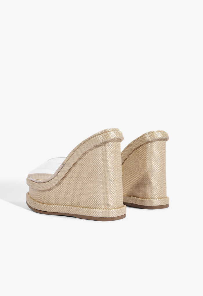 Dalle Vinyl Raffia Wedge Sandal - Schutz Shoes