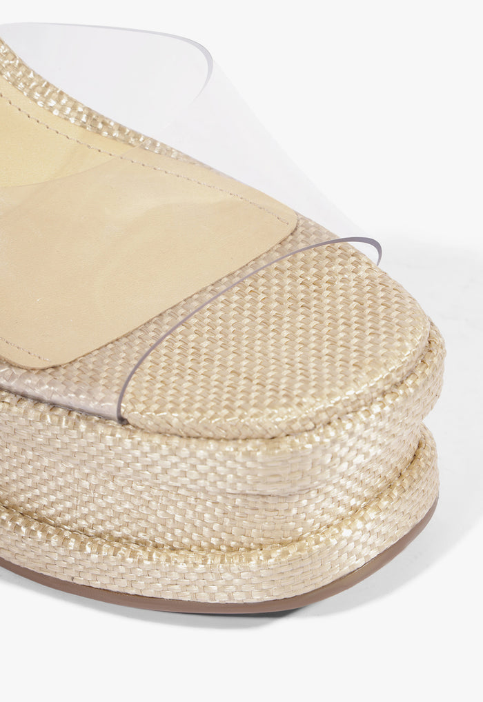 Dalle Vinyl Raffia Wedge Sandal - Schutz Shoes