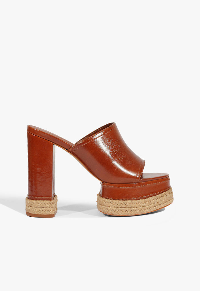 Darah Rope Leather Sandal 5 Cognac Leather - Schutz Shoes