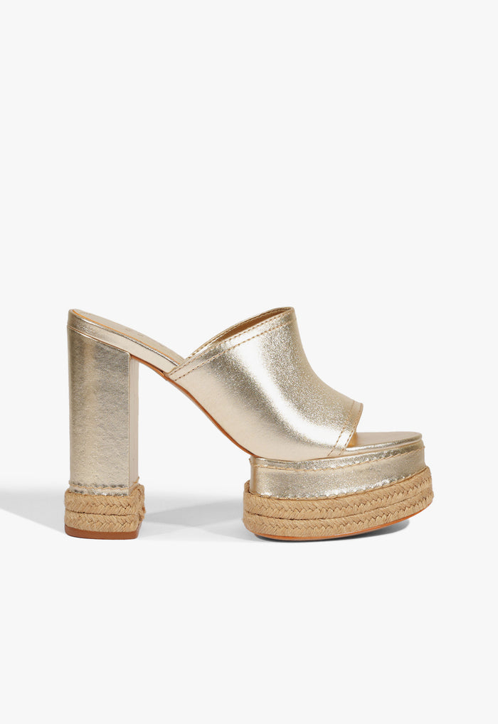 Darah Rope Metallic Leather Sandal 5 Platinum Metallic - Schutz Shoes