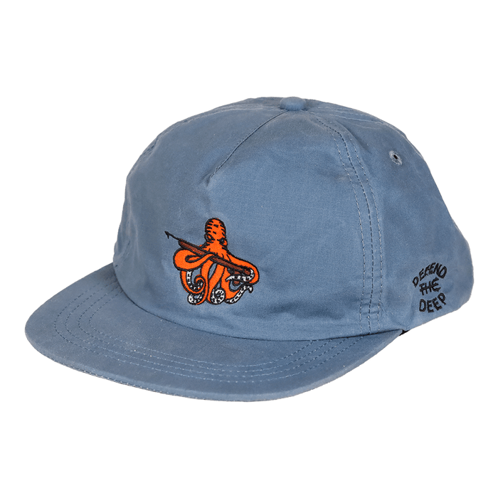 Defend the Deep Octopus DryTek Waxed Ripstop Strapback | Blue