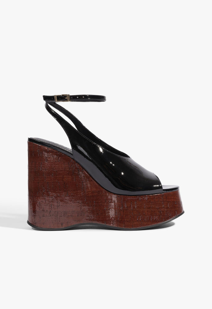 Delilah Patent Leather Sandal 5 Black Patent Leather - Schutz Shoes