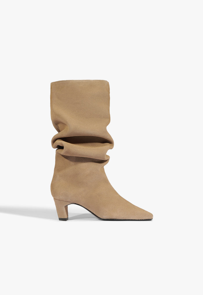Dellia Slouch Suede Bootie 5 Warm Sand Suede - Schutz Shoes