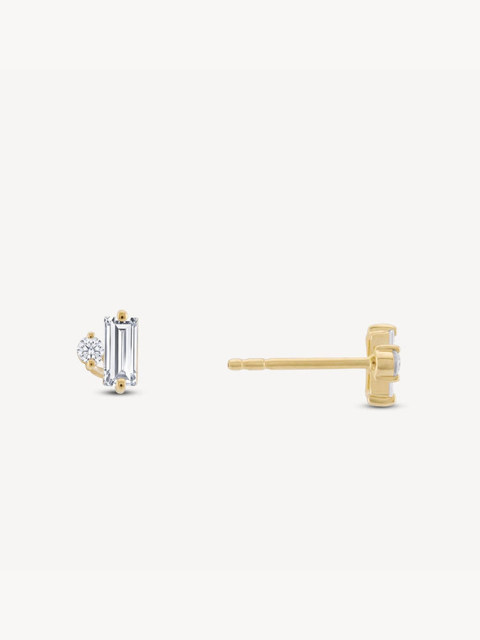 Diamond Baguette Studs