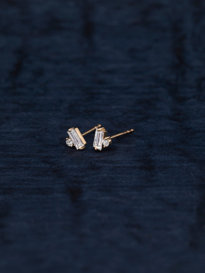 Diamond Baguette Studs