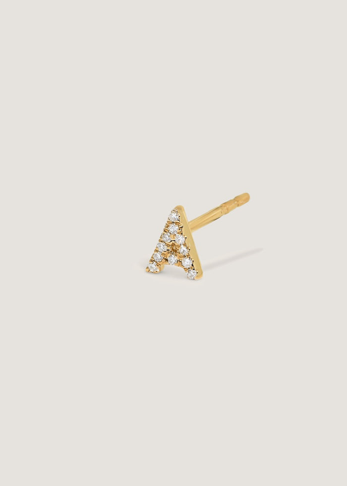Diamond Initial Stud Earring