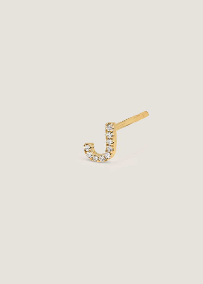 Diamond Initial Stud Earring