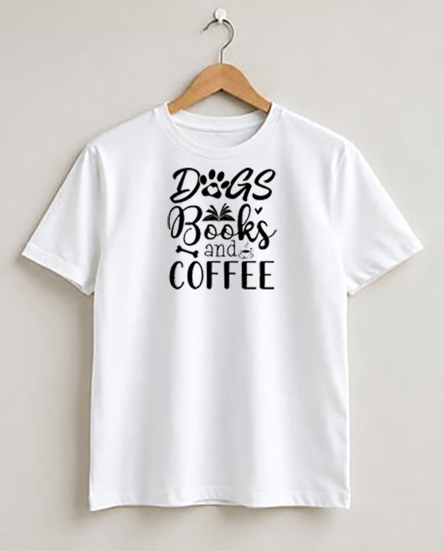 Dog's, books, and coffee T-shirt