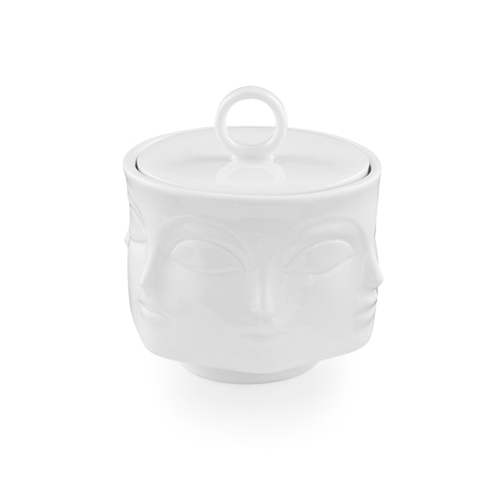 dora maar sugar bowl porcelain white - styled view