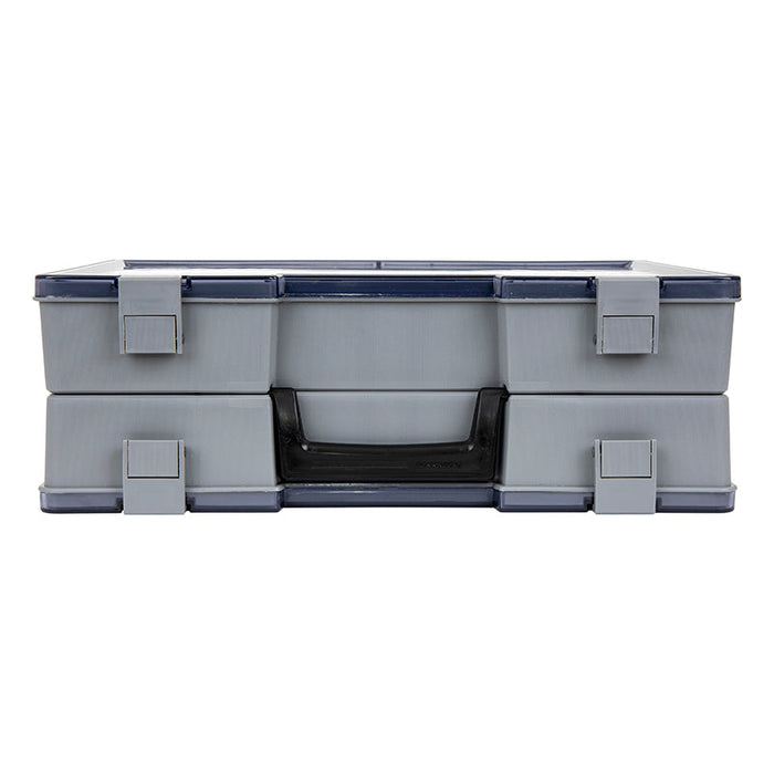 6772AD (748-2) Double-sided Small Industrial Satchel Compartment Case shown closed handle and latch view