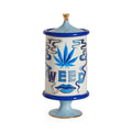 druggist weed canister porcelain blue accents gold - view 1