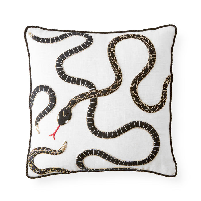 eden square pillow black and white - front view