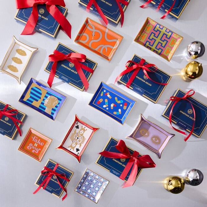 eden rectangle tray porcelain orange - holiday shot
