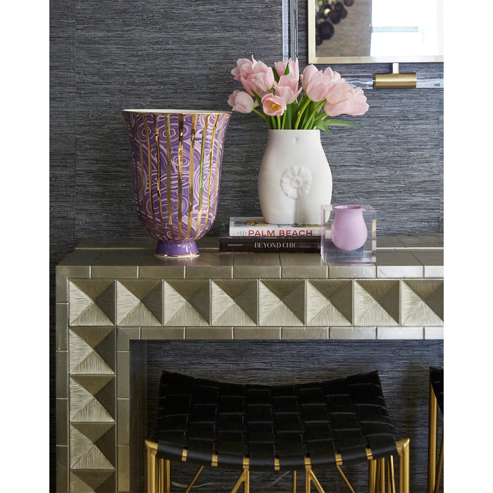 edie vase porcelain white with credenza