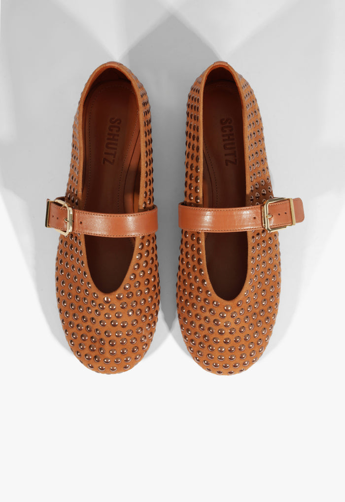 Eiza Shine Suede Flat - Schutz Shoes