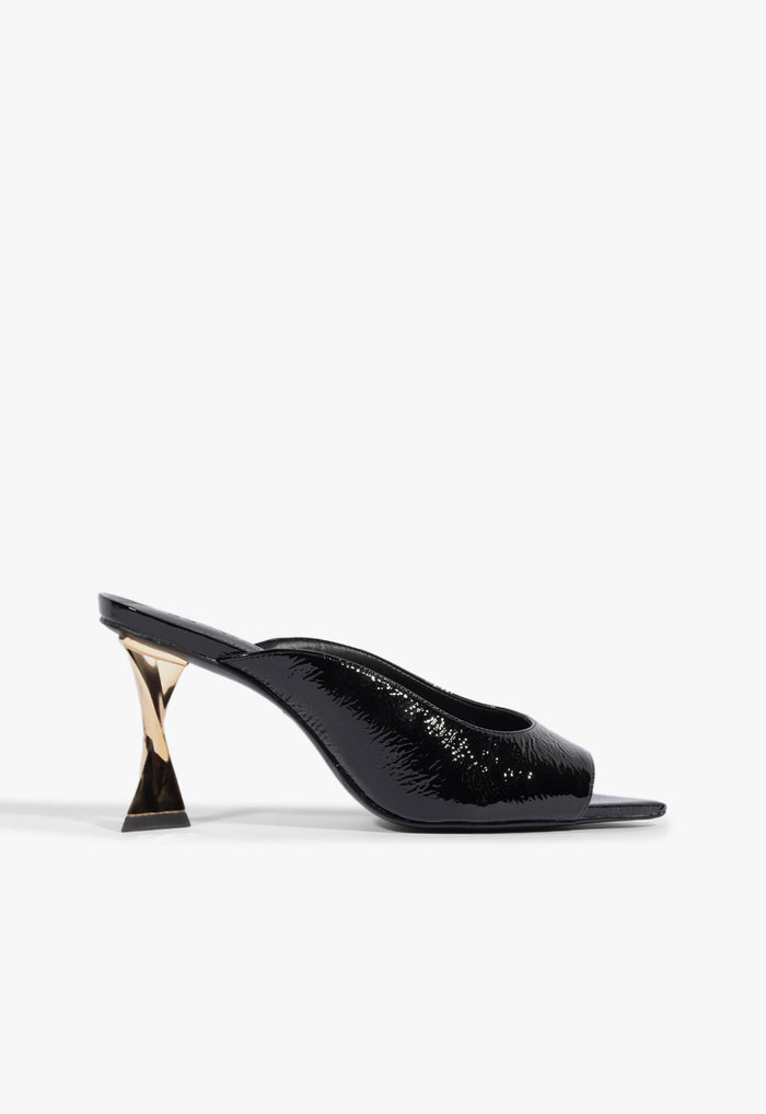 Elisha Mule Patent Leather Sandal 5 Black Patent - Schutz Shoes