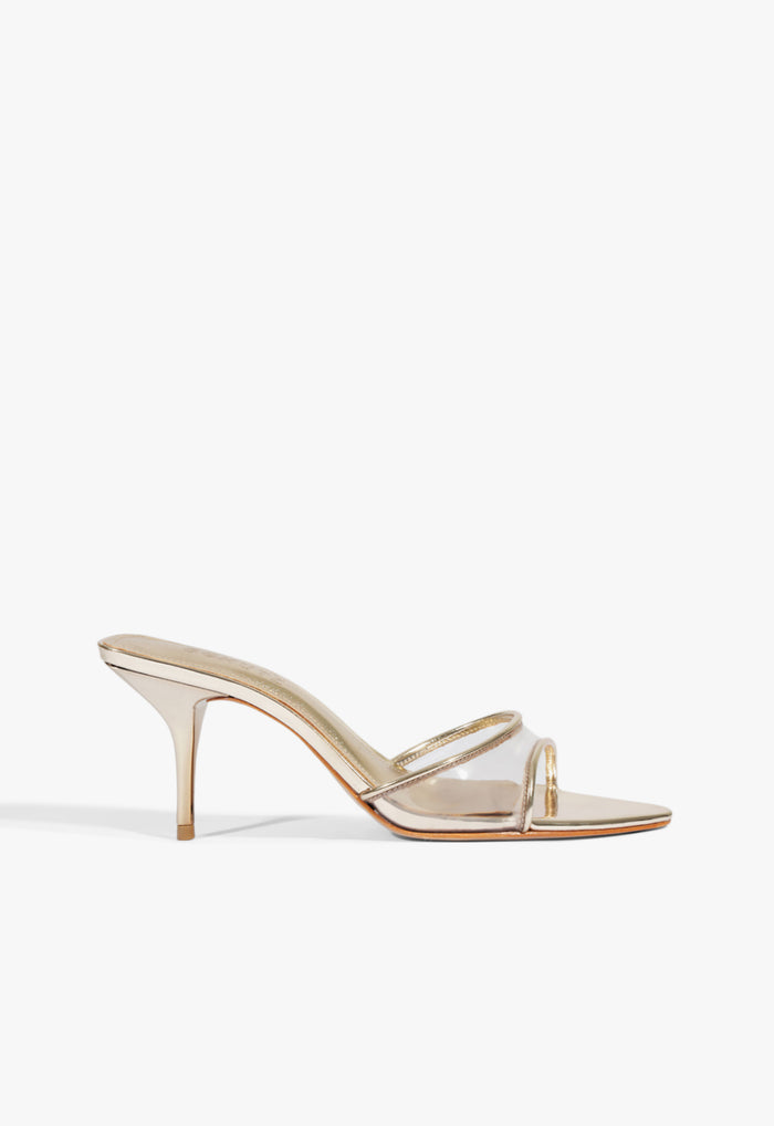Elodie Vinyl Sandal 5 Platinum Leather - Schutz Shoes