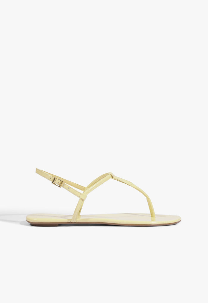 Elsha Flat Sandal 5 New Yellow Patent Synthetic - Schutz Shoes