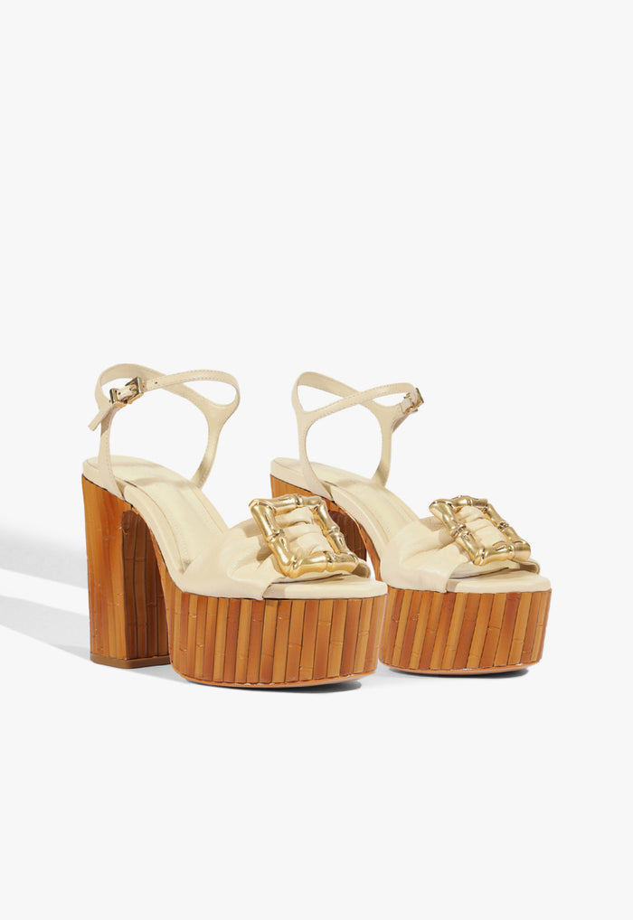 Enola Bamboo Leather Platform Sandal - Schutz Shoes