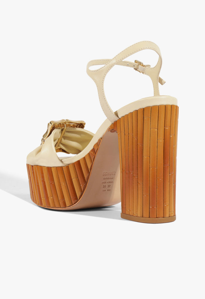 Enola Bamboo Leather Platform Sandal - Schutz Shoes