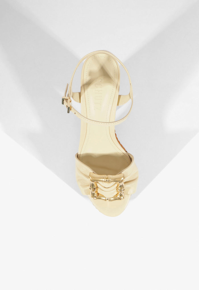 Enola Bamboo Leather Platform Sandal - Schutz Shoes