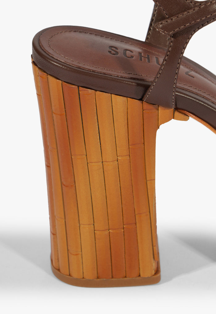 Enola Bamboo Leather Platform Sandal - Schutz Shoes