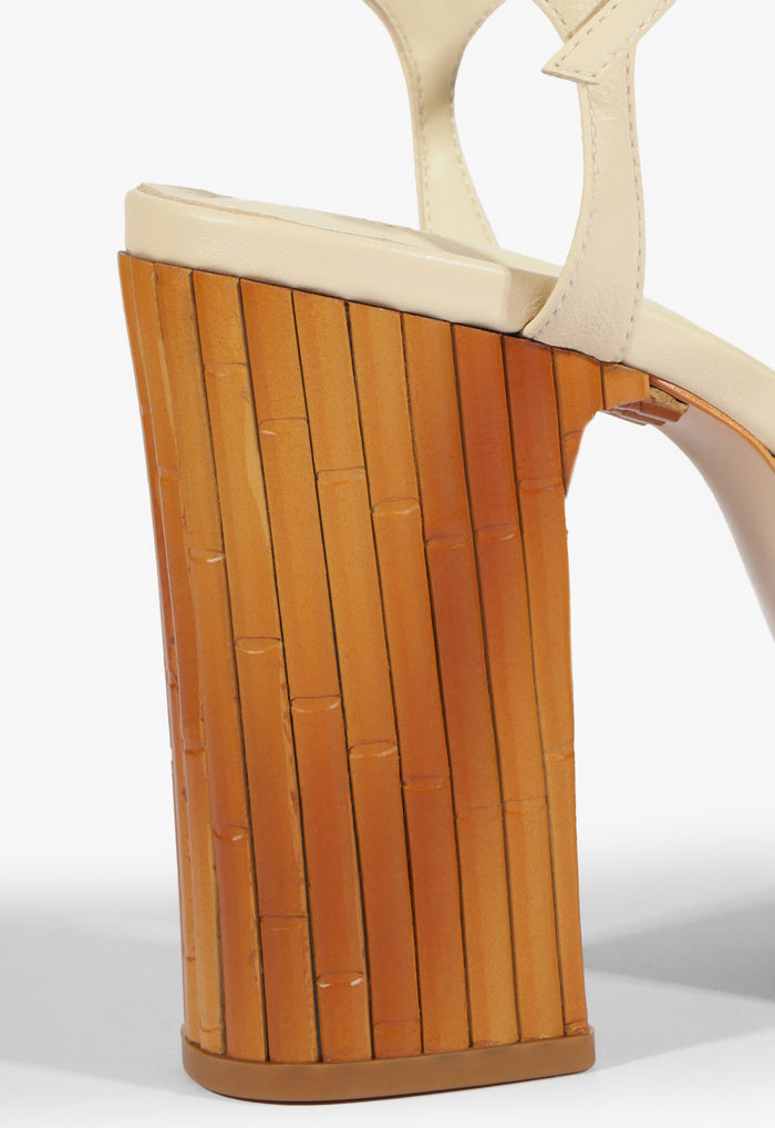 Enola Bamboo Leather Platform Sandal - Schutz Shoes