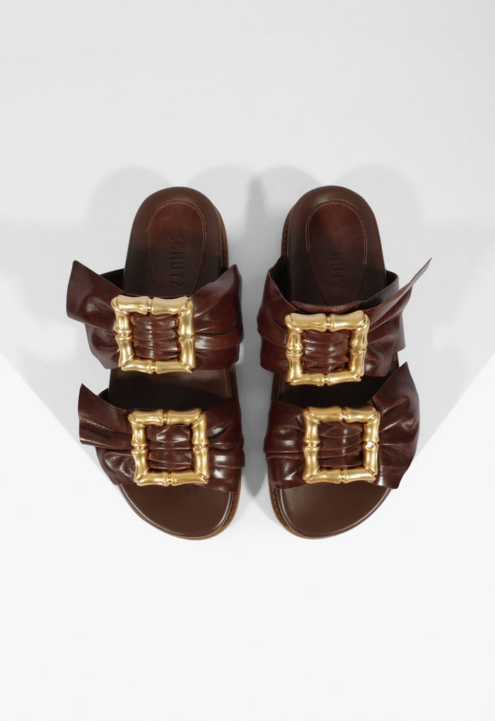 Enola Bamboo Leather Sporty Sandal - Schutz Shoes