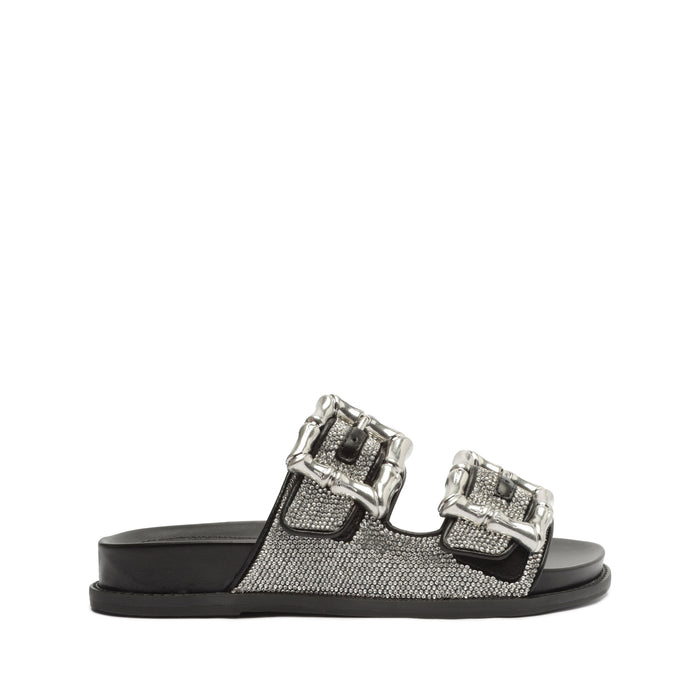 Enola Glam Sporty Leather Sandal 5 Black Nappa Leather - Schutz Shoes