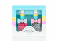 Fairy Duo set includes Fruit Fairy and Fairy Dust nail polishes, each in a box with a decorative pink bow, perfect for a magical mini-manicure experience.