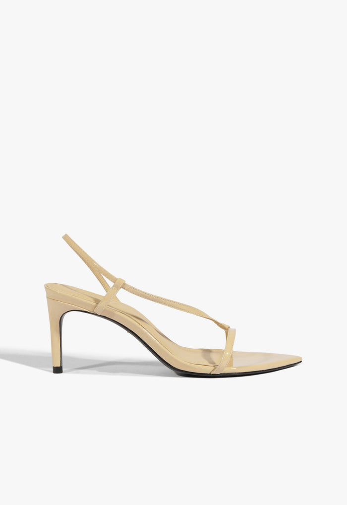 Fergie Mid Patent Sandal 5 Buff Beige Patent - Schutz Shoes