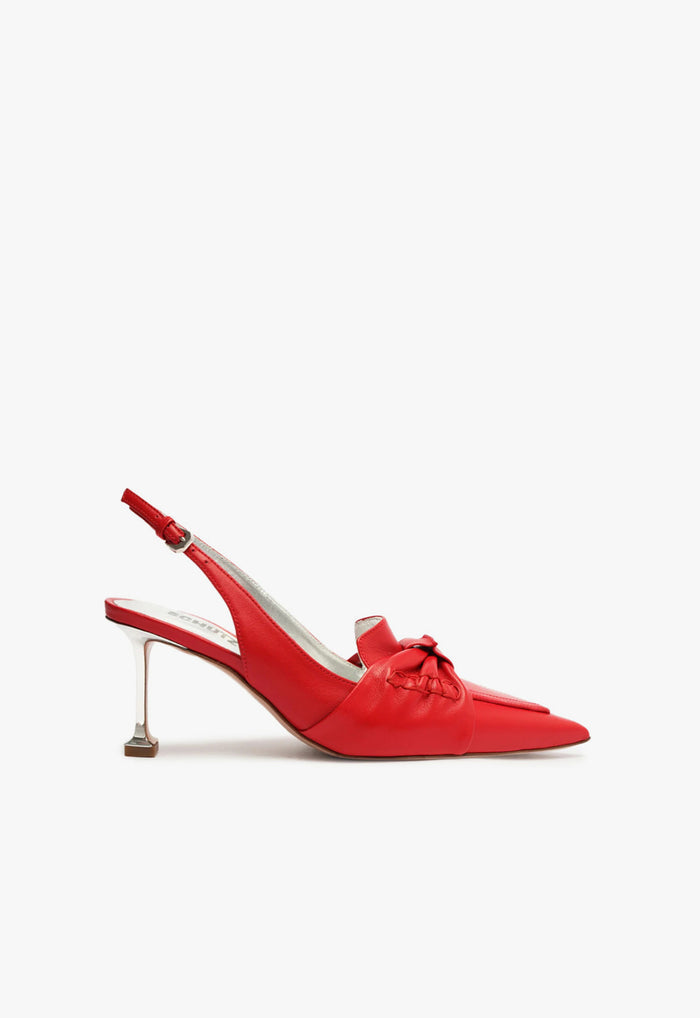 Fiorella Mid Leather Pump 5 Red Nappa Leather - Schutz Shoes