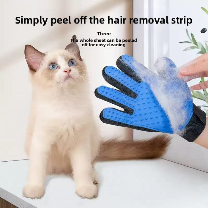 Five-Finger Pet Grooming and Massage Gloves