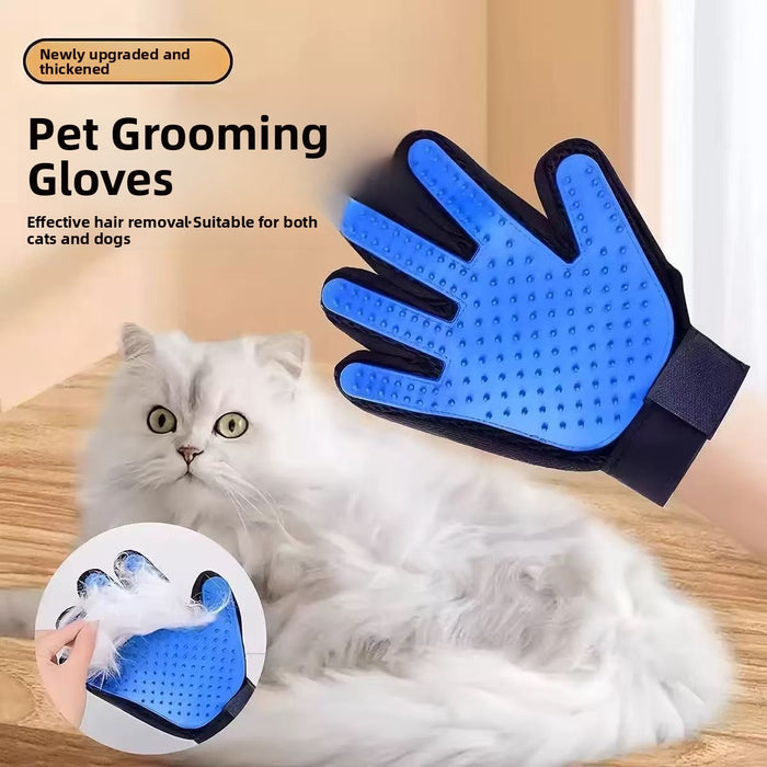 Five-Finger Pet Grooming and Massage Gloves