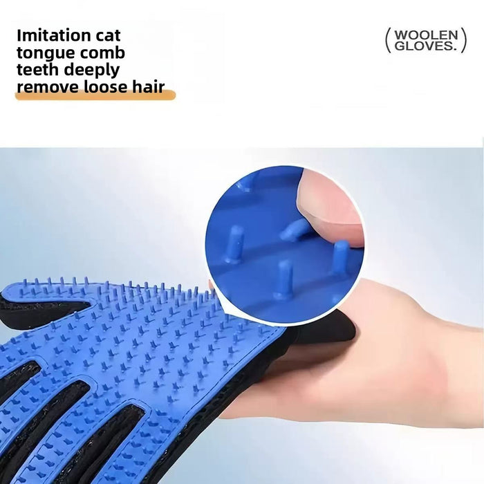 Five-Finger Pet Grooming and Massage Gloves