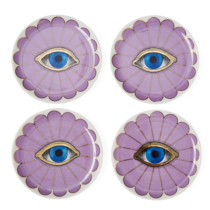 fleur coasters porcelain purple - front view