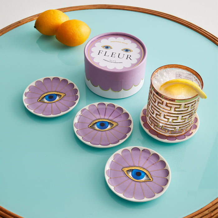 fluer coasters thebes rocks glass - styled view