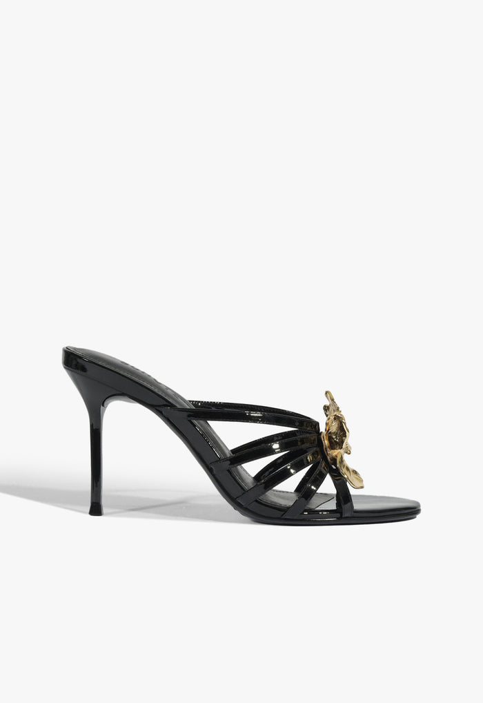 Flora Mule Patent Sandal 5 Black Patent - Schutz Shoes