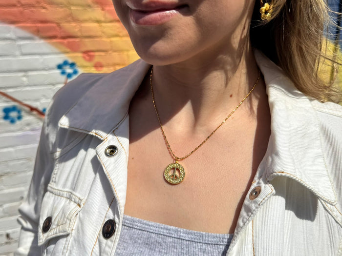 Floral Peace Sign Pendant | LINK, design your own