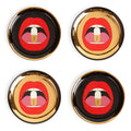 full dose coasters porcelain black red gold - view 1