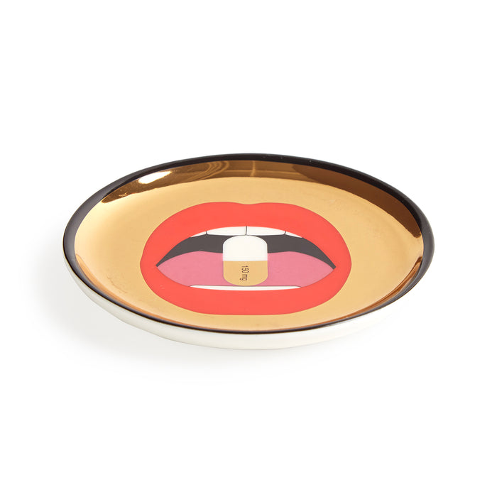 full dose coasters porcelain black red gold - view 3