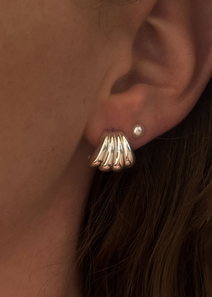 Gaia Scallop Earrings Silver