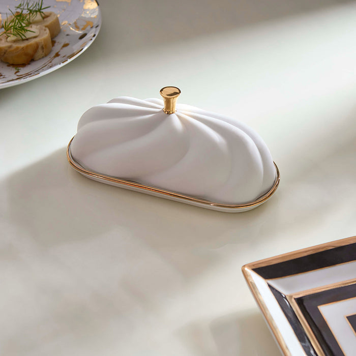 Geneva Butter Dish closed - styled view